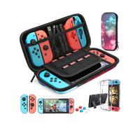 (Galaxy) HEYSTOP Switch Carrying Bag for Nintendo Switch Case with 9 in 1 Nintendo Switch Accessories Kit and 6 Pcs Thumb Grip