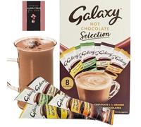 Galaxy Hot Chocolate Multipack - 8 Sachets 25g- Caramel, Mint, Orange & Classic Flavours - Luxury Instant Hot Chocolate Sachets - Winter Drink & Christmas (1 Pack)