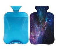 Galaxy Hot Water Bottle with Fluffy Cover, 2L Large Capacity Hot Water Bottles for Kids Men Women, Space Galaxy Warm Water Bottle for Cosy Nights, Pain Relief, Back