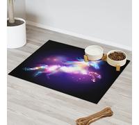 Galaxy Hourse Unicorn Pet Feeding Mat for Cat Dog Water Bowl Food Mats Hourse Pet Feeding Mats Absorbent Nti-Slip Contain Spills Protects Floors Placemat 40.6 x 60.9 cm