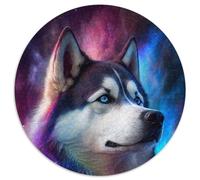 Galaxy Husky Adult Jigsaw Puzzles 1000 Pieces 1000 Piece Round Puzzle Colorful Home Decor & Interactive Family Game, (Size 67.5x67.5cm)