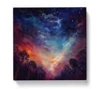 Galaxy Impressionism No.1 Canvas Print | Gallery Wrapped 30mm Frame Wall Art | 20x20 inches | Ready to Hang | Impressionist Space Picture | Living Room Bedroom Lounge Office