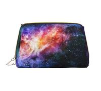 Galaxy in The Universe Leather Hand-Held Zipper Makeup Bag Pen Case Stationery Box Lipstick Pouch Toiletry Bag