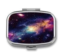 Galaxy in The Universe Pill Box Medicine Pill Organizer Small Pill Case Travel Pill Container Portable Pill Case for Pocket 2 Compartment Pill Holder Pill Boxes for Travel