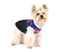 Galaxy In The Universe Print Adorable Cotton Small Dog Clothes Pet Shirt, Soft Breathable Sleeveless Tank Top For Puppy, Cats And Chihuahua