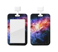 Galaxy in The Universe Print Card ID Badge Holder with Breakaway Lanyard,for Doctor Teacher Nurse Staff Office