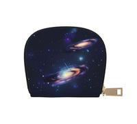 Galaxy in The Universe Print Coin Purse Wallet,Cute Leather Credit Card Holder Zipper Mini Pouch Change Purses