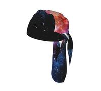 Galaxy in The Universe Print Cycling Bandana Quick Dry Skull Cap Breathable Tie Back Riding Headwear Running Gear 55-60 cm