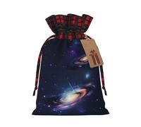 Galaxy In The Universe Print Festive Christmas Drawstring Gift Bags For Xmas Decorative Present Wrapping Needs
