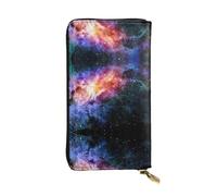 Galaxy in The Universe Print Leather Long Clutch Wallet – Fashionable Personalized Wallet, Multiple Card Slots, Gift Ready, Black, One Size