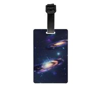 Galaxy in The Universe Print Luggage Tags Easy-to-Identify Suitcases Labels Cruises Air Travel Everyday Use