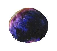 Galaxy In The Universe Print Premium Double Layer Shower Cap For Women With Reusable Shower Cap For Hair - Waterproof Plastic Cap - Shower Caps For Long, Short And Curly Hairs