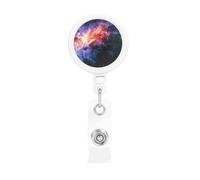 Galaxy in The Universe Print Retractable Badge Holder with Clip Name Card Holders for Office Worker Doctor Nurse