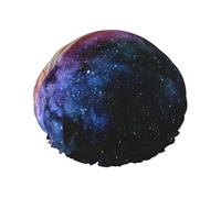 Galaxy in The Universe Print Shower Cap - Reusable Bath Hair Cap, Double Layer, Adjustable Elastic Strap, Durable Travel Essential