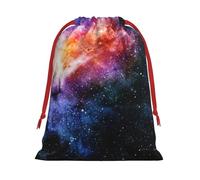 Galaxy in The Universe print Super soft velvet Christmas bag, fit for Halloween promotion and daily storage