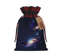 Galaxy In The Universe Print Xmas Drawstring Eco-Friendly Gift Bags For Christmas Party Wrapping Present Needs