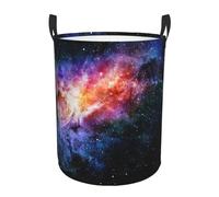 Galaxy In The Universe Printing Comfy Circular Standable Laundry Hamper With Handles,Perfect For Bedroom,Storage,Home Decor
