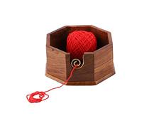 Galaxy Indiacraft Wooden Yarn Storage Bowl with 100% Smooth Threading (Octa Smooth Special), Brown