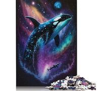 Galaxy Killer Whale Puzzles 500 Piece Jigsaws for Adults Learning Educational Toys Family Games Festival Birthday Gifts 500pcs (52x38cm)