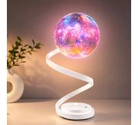 Galaxy Lamp 36Cm - 3D Printed Moon Lamp 15Cm Orb, Usb Powered Touch Control Night Light With Curved Stand, Ambient Bedside Lamp