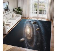Galaxy Large Living Room Rugs 200x300 cm, Washable Planet Space Universe Area Rug for Bedroom, Soft Low Pile Non Slip Flannel Printed Carpets, Home Decor ZY&L21