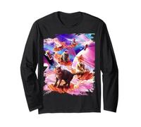 Galaxy Laser Cat Bacon - Space Bacon Cats Long Sleeve T-Shirt