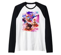 Galaxy Laser Cat Bacon - Space Bacon Cats Raglan Baseball Tee