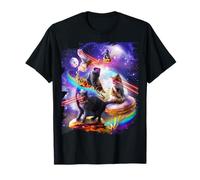Galaxy Laser Space Cat On Burger Pizza Doughnut Ice Cream T-Shirt