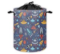 Galaxy Laundry Hampers With Drawstring Outer Space Adventure Laundry Baskets For Bathroom Universe Planet Portable Clothes Storage Organizer Basket Space Ship Rocket W 35 L 44 Cm