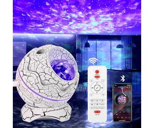 Galaxy Light Projector with Bluetooth Speaker, LED Star Aurora with White Noise, Dinosaur Egg Night Light - Various Effects for Children and Adults Christmas Gifts (White)