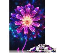 Galaxy Lily Flower Cosmic Jigsaw Puzzles 500 Pieces for Adults Wooden Puzzles Brain Exercise Challenge Game Entertainment Gifts Teenagers Family Activity 500pcs (52x38cm)