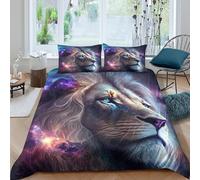 Galaxy Lion 3D Microfiber Duvet Set Teen Room Decor