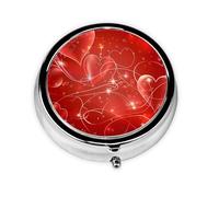 Galaxy Love Heart Small Pill Box 3 Compartment Portable Pill Box for Purse Pocket Romantic Mini Medicine Organiser for Daily Vitamin Fish Oil Storage