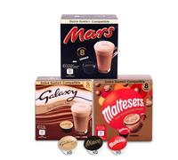 Galaxy, Mars & Maltesers Hot Chocolate Pods - Dolce Gusto Compatible Pods (24 Servings - 8 Capsules Each, 3 Flavors)