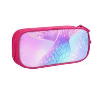 Galaxy Mermaid Pencil Case for Boys Girls Cartoon Fish Scale Large Pen Bag Desk Stationery Organizer Pencil Pouch for School Office Zippered Makeup Bag