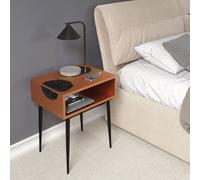 Galaxy Metal Bedside Table, Art-Deco Nightstand, Gold & Copper, Storage Shelf