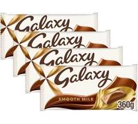 Galaxy Milk Chocolate, 360g Bars, Pack of 4, by Kandy Collection