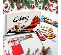 Galaxy Milk Chocolate Large Selection Box, Ideal Christmas Chocolate Gift Box including Smooth Milk, Caramel, Minstrels Assorted Bars Ripple Cookie Crumble- 244g