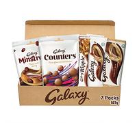Galaxy Milk Chocolate Variety Pack Bundle with Galaxy Minstrels, Counters, Ripple and Smooth Milk Chocolate, Selection Bulk Box, Gift Set Hamper, 507g (7 packs)