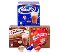 Galaxy, Milky Way & Maltesers Hot Chocolate - 24 Pods - 8 Pods of Each Flavour - Dolce Gusto Compatible