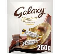 Galaxy Miniatures Smooth Milk & Caramel Chocolate Pouch 260g - Assorted Mini Chocolate Bars, Milk Chocolate & Soft Caramel Filled Chocolates, Sharing Gift