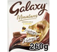 Galaxy Miniatures Smooth Milk & Caramel Chocolate Pouch 260g | Assorted Mini Milk Chocolate & Caramel Chocolates | Chocolate Sharing Bag | Suitable for Vegetarians