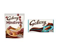 Galaxy Minstrels Chocolate Bag Snacks & Chocolate Gifts 125g & Salted Caramel Chocolate Bar Chocolate Gifts 135 g