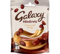 Galaxy Minstrels Milk Chocolate Crisp Shell Buttons Sharing Pouch Bag 118g | Crisp Shell Milk Chocolate Indulgent Buttons, Ideal for Mess Free Cinema Sweets, Post Dinner Dessert, Travel Bag & Treats