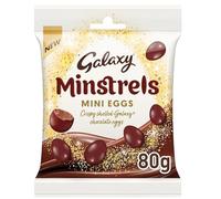 Galaxy Minstrels Mini Eggs, Crispy Shelled Chocolate Eggs, 80g