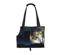 Galaxy Moon Printed Pet Tote Bag -Travel Pet Puppy Dog Carrier Backpack Tote Shoulder Bag For Subway/Shopping/Hiking/Traveling