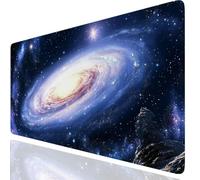Galaxy Mouse Pad Large XXL 900x300x3mm, Blue Mouse Mat With Stitched Edges, Waterproof Desk Accessories Mousepad Improved Precision And Speed, Desk Mat Non-Slip Rubber Base, for Office Gamer GKuk-4724