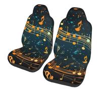 Galaxy Music Note 2 Pcs Car Seat Cover Sets Colorful Universal Fit Front Seat Protectors for Most Cars and SUVs, Easy Install