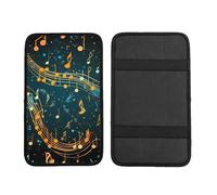 Galaxy Music Note Car Armrest Cushion Colorful Waterproof Auto Center Console Pad Car Armrest Seat Box Cover Protector Universal Fit for Most Vehicle SUV
