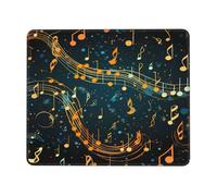 Galaxy Music Note Mouse Pad Colorful Gaming Mouse Mat with Stitched Edges Non-Slip Rubber Base Mousepad for for PC Laptop 22x18cm